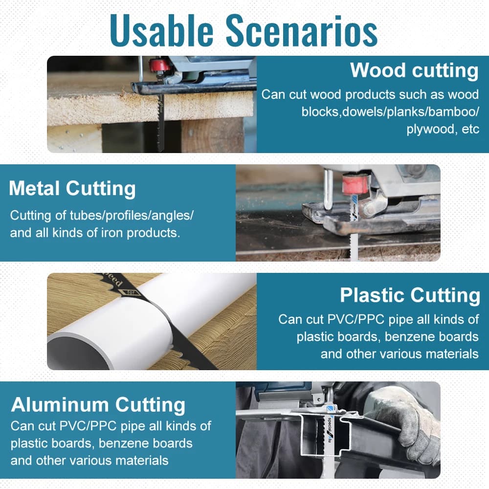 Professional T-Shank Jigsaw Blade Set | Multi-Material Cutting for Wood, Plastic & Metal | Bosch/DeWalt/Makita Compatible - Thumbnail 2