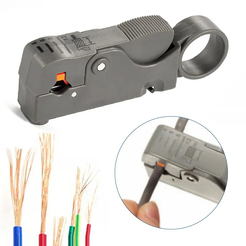 Coaxial Cable Crimp Pliers Extruded Mesh Pliers F Head Pliers Rotary Stripper Crimping Pliers Video Cable Electrician Tool Set - Thumbnail 3
