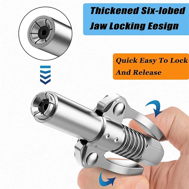 Heavy-Duty Grease Coupler | 10,000 PSI Quick-Release | NPT 1/8 Fitting for Easy Connection - Thumbnail 4