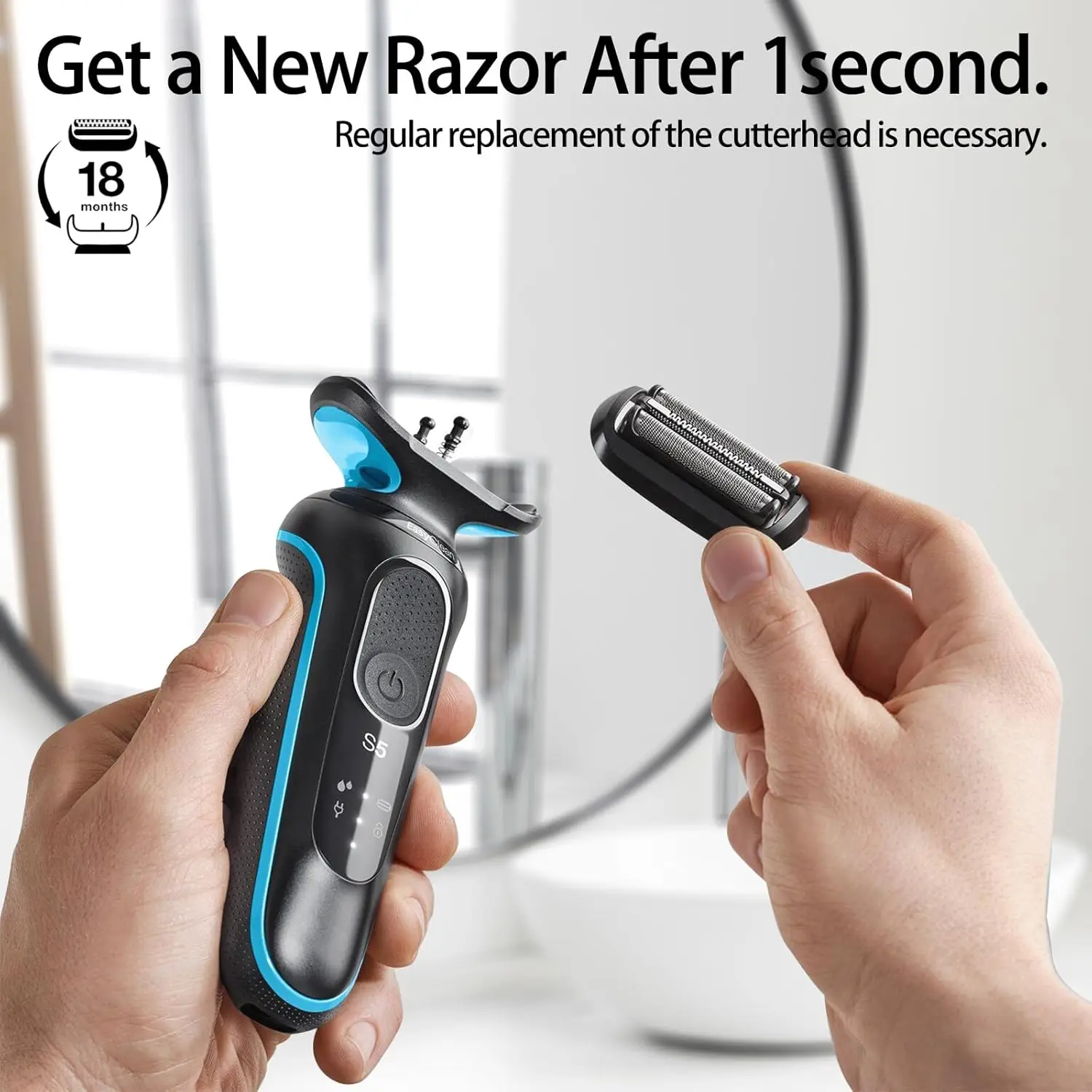 Braun Series 5 & 6 Replacement Foil & Cutter Set | Precision Shaving Head for 5020s, 5035s, 5050cs Models - Thumbnail 4