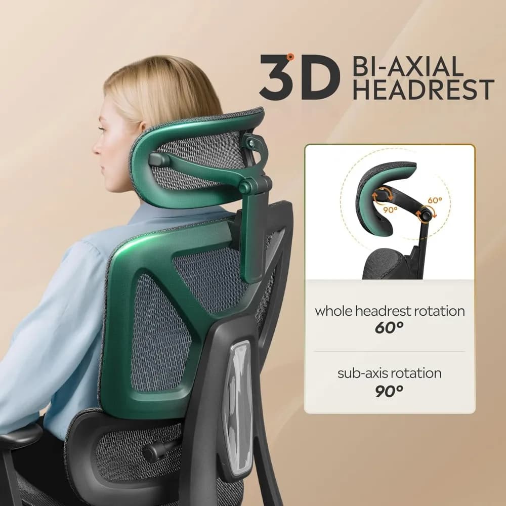 Mesh Office Chair | Reclining High Back Computer Chair with Footrest | Heavy Duty Design - Thumbnail 6