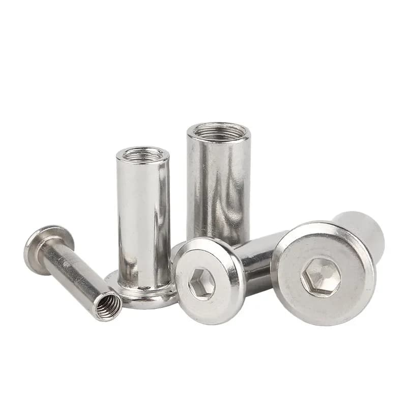 304 Stainless Steel Insert Nuts | Flat Hex Socket | Furniture Rivet Connector - Thumbnail 4