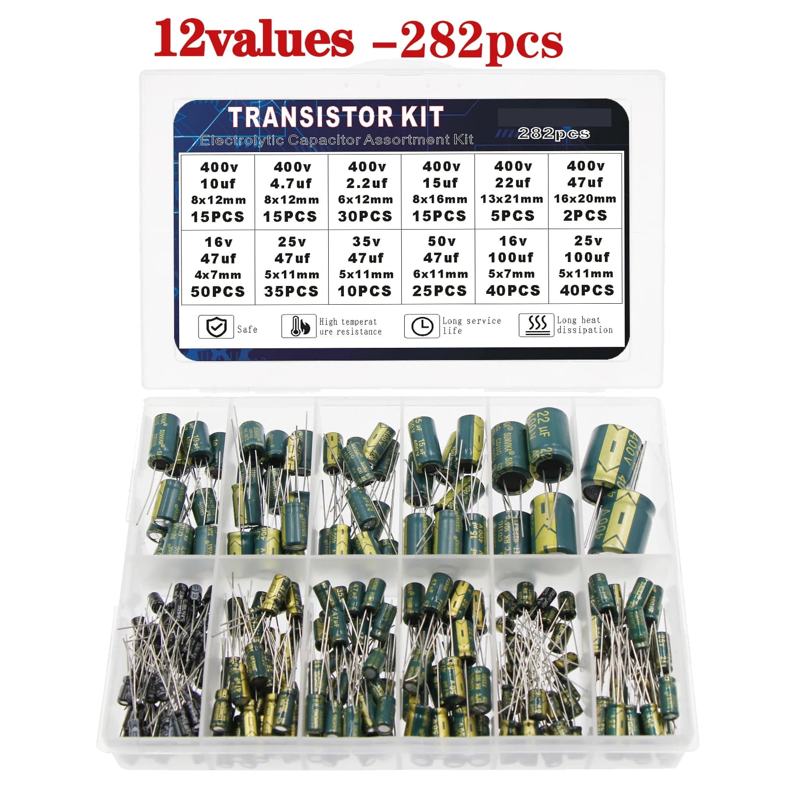 Electrolytic Capacitor Assortment Kit | 10V-400V | 10µF-1000µF | High-Frequency Circuit Repair - Thumbnail 5