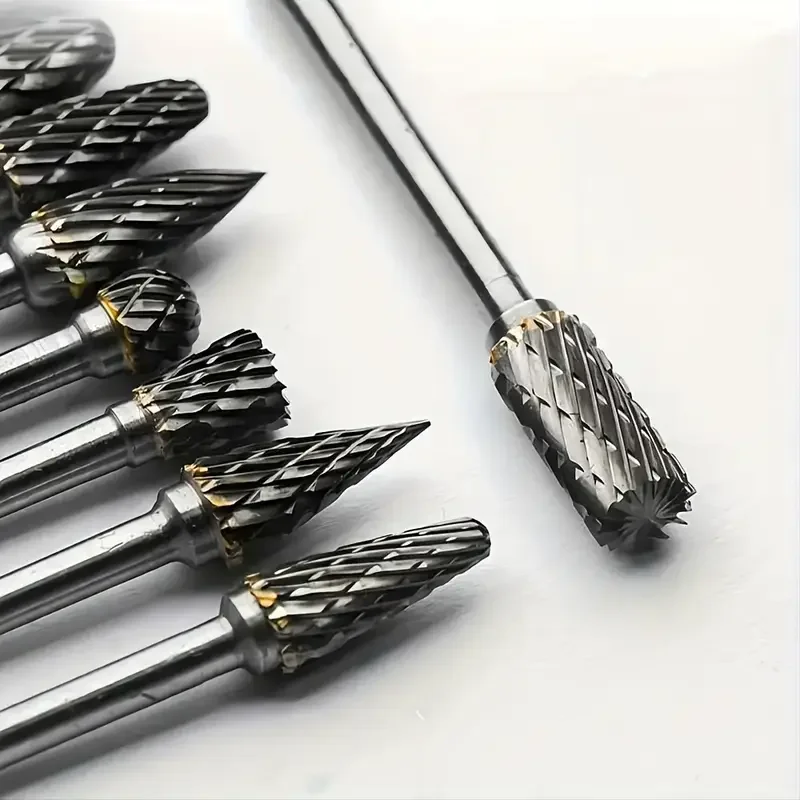 10pc Carbide Burr Set | Double Cut Rotary File | Tungsten Steel Milling Cutter Heads - Thumbnail 3