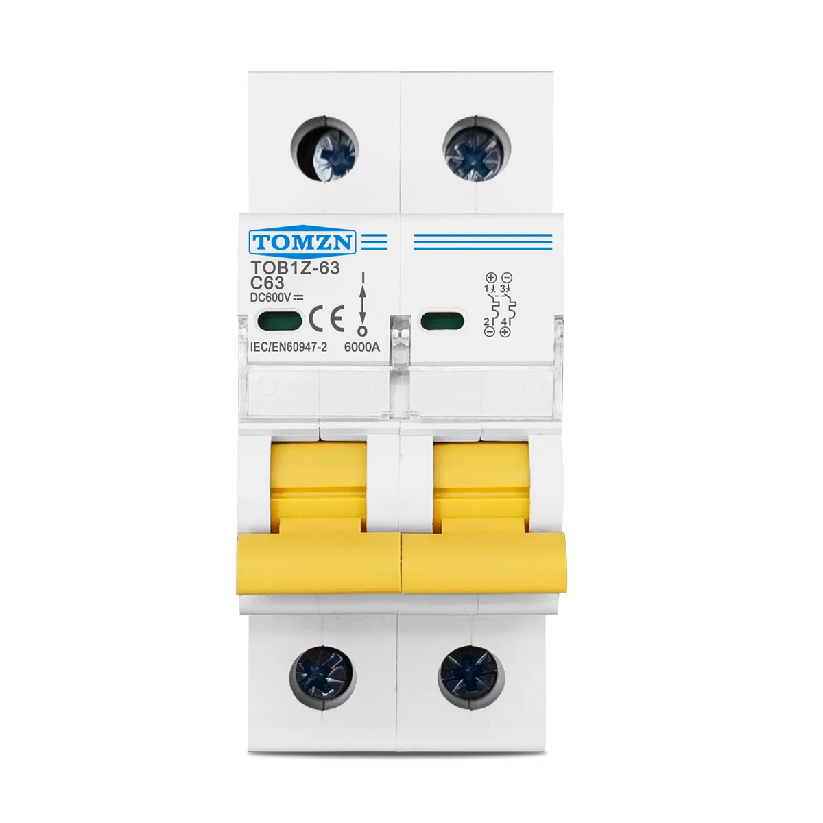 2P DC 600V  Circuit breaker MCB C curve single pole direct-current fuse for PV - Thumbnail 6