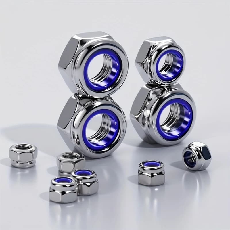 Anti-Vibration Lock Nuts | M3-M8 Full-Thread Hex Set | 210-Piece Industrial Fastener Kit - Thumbnail 7