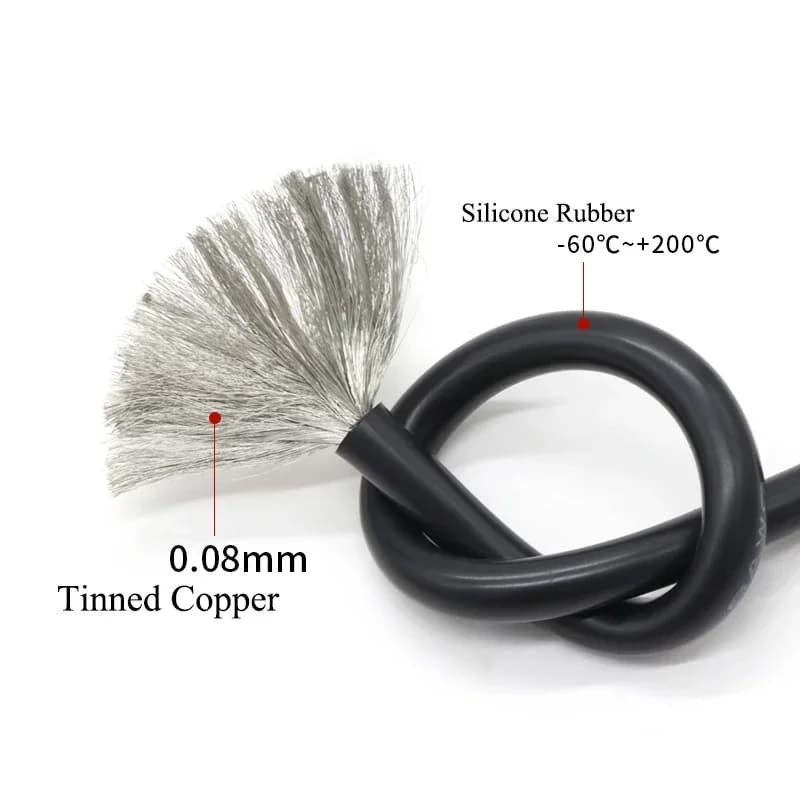 High-Temperature Silicone Wire | Ultra-Flexible 10-30 AWG Copper Cable | Heat-Resistant - Thumbnail 3