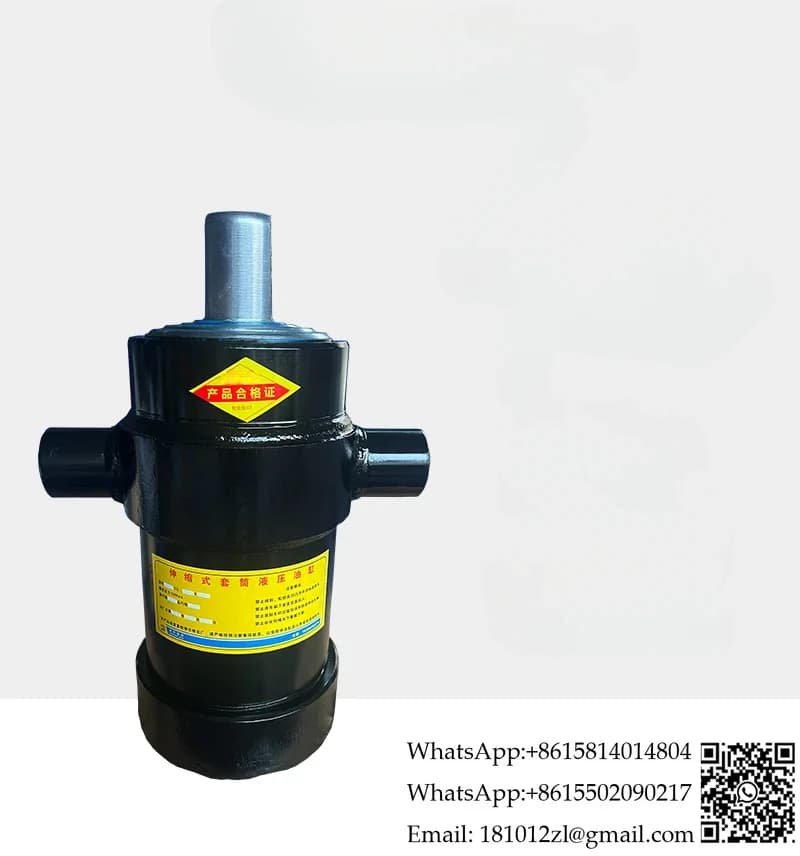 Heavy-Duty Multi-Stage Hydraulic Cylinder | Dump Truck Lift Platform | Rollover Earring Mount - Thumbnail 3
