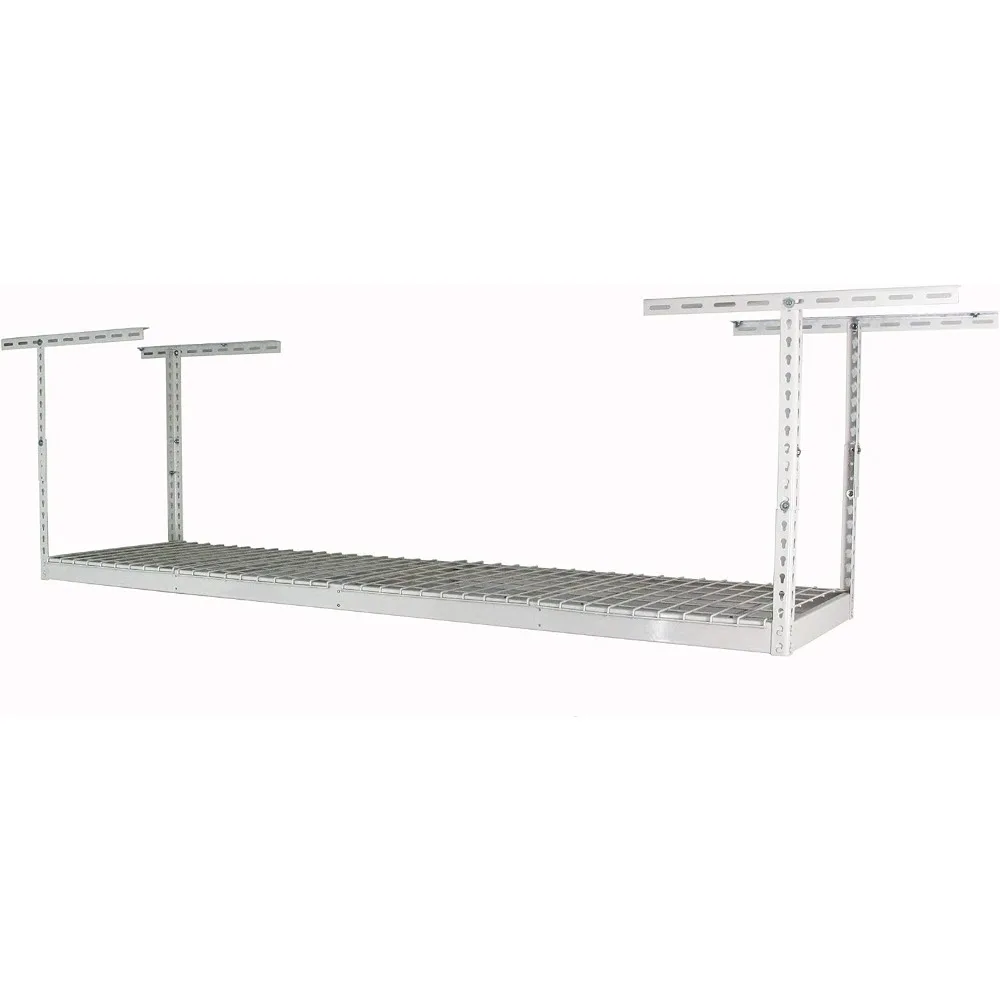 Heavy-Duty Overhead Garage Storage Rack | 350 lb Capacity | Adjustable Ceiling-Mounted Steel Shelving - Thumbnail 3
