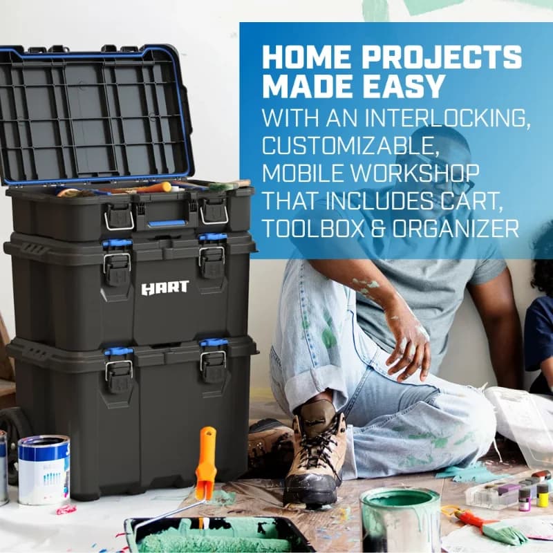 Modular Tool Box | 7-Part Organization System | Portable Mobile Storage Large Toolbox - Thumbnail 3