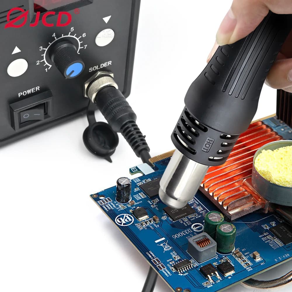 Hot Air Rework Station | Digital Temp Control | 700W 110V/220V for SMD/SMT - Thumbnail 5