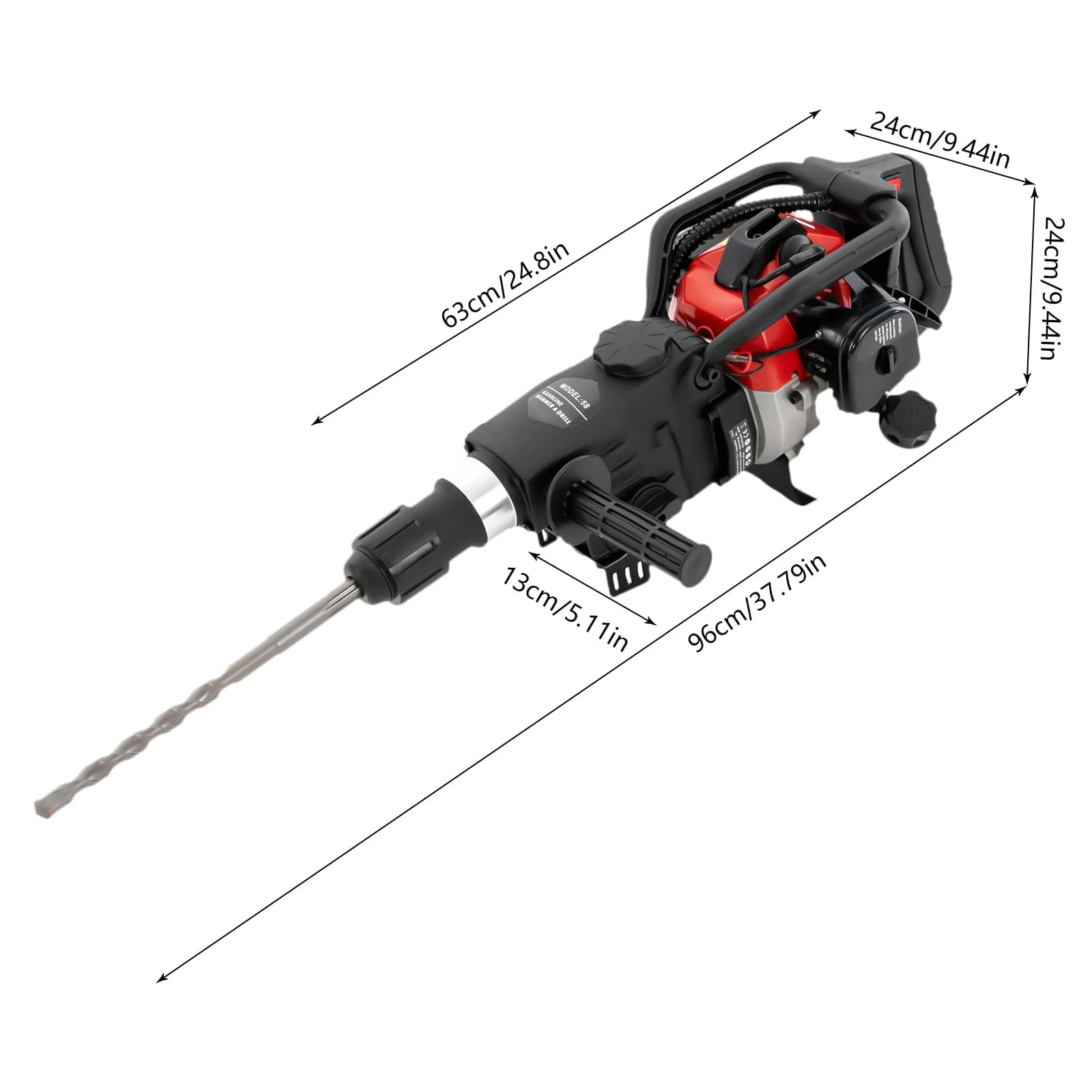 3-in-1 Multi-purpose Gasoline Hammer, Handheld Gasoline Impact Drill, Crushing and Demolition Pick, Concrete Destruction Tool - Thumbnail 3