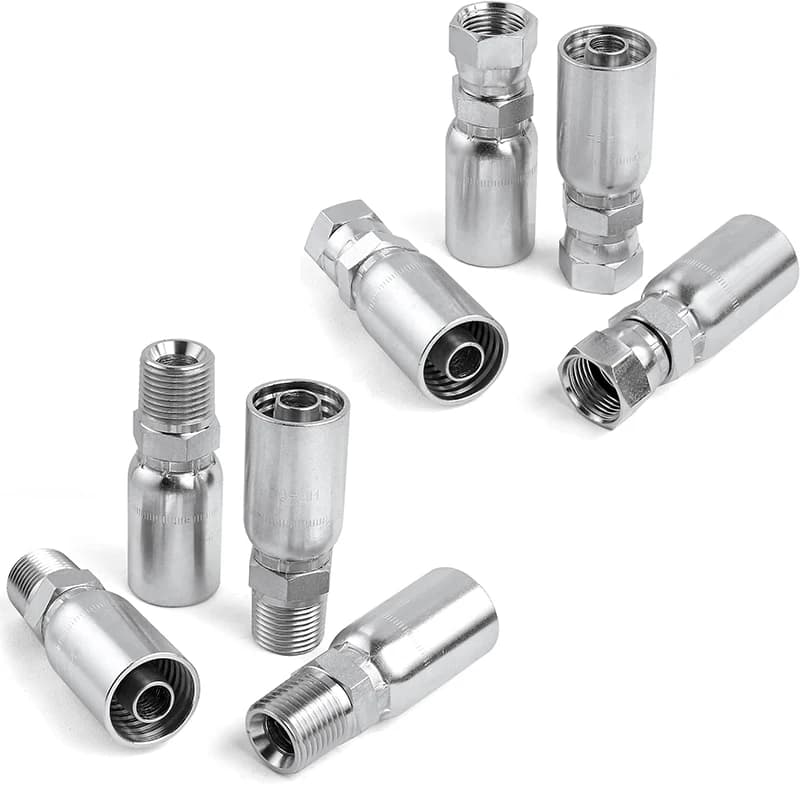 3/8 Hydraulic Hose Fitting | JIC 37° Swivel or NPT Male | Durable Crimp Connection - Thumbnail 3