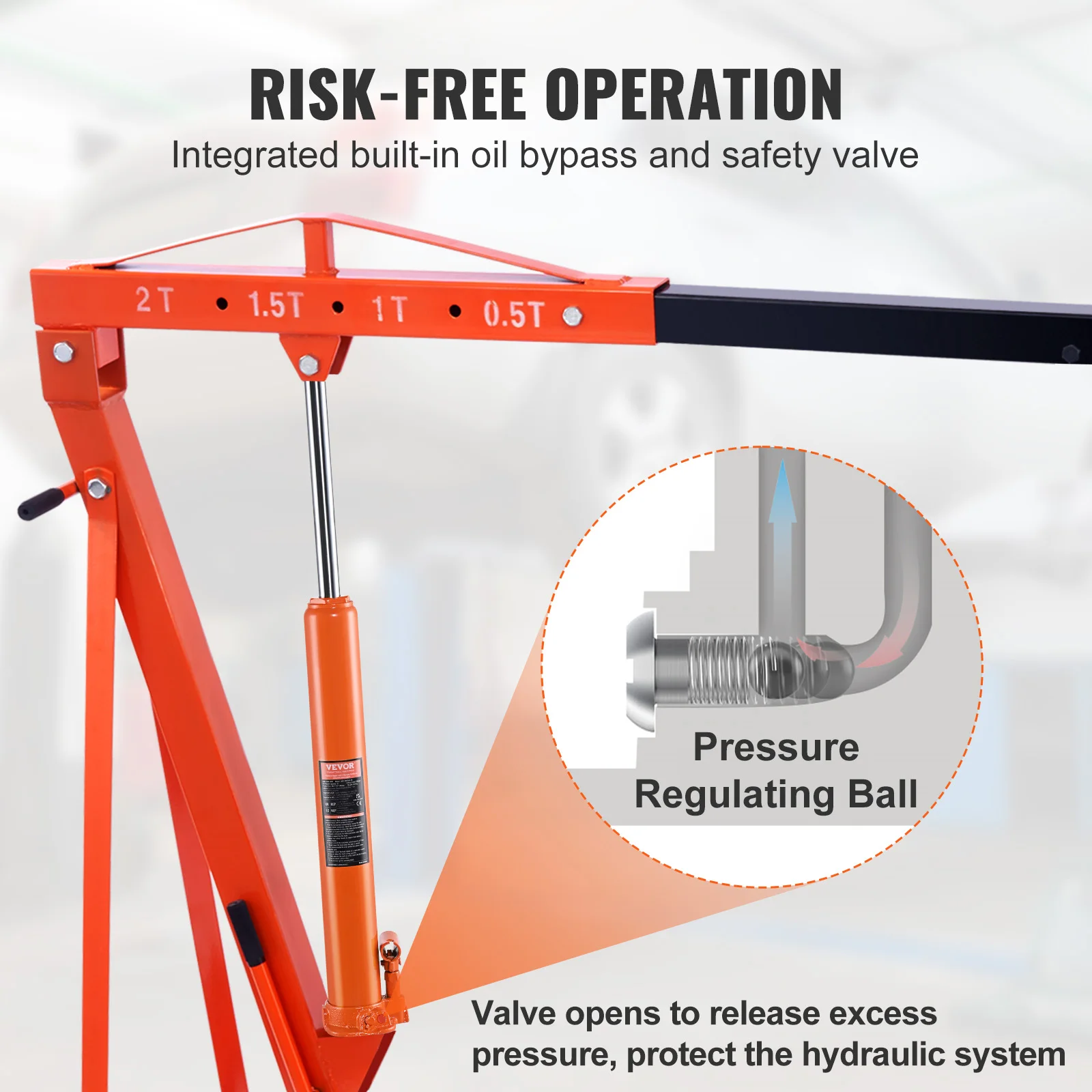 4-Ton Hydraulic Ram Cylinder | Heavy-Duty Engine Hoist & Lift Pump - Thumbnail 5