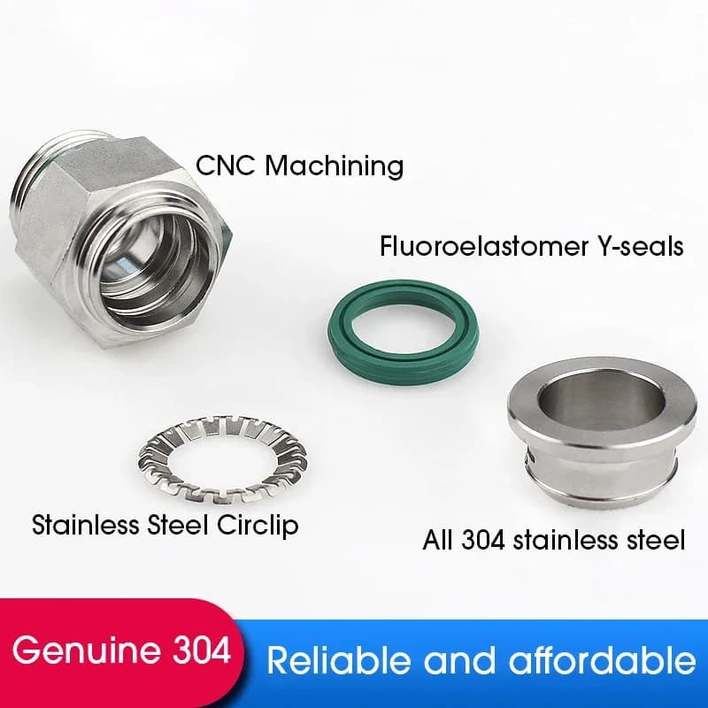 Pneumatic Quick-Connect Fittings | 304 Stainless Steel | 1/8 to 1/2 BSP Sizes - Thumbnail 2