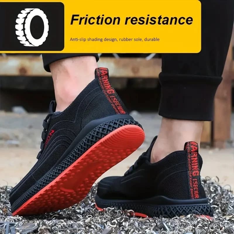 Anti-Smash Safety Shoes | Men's & Women's Breathable Light Work Sneakers | Steel Toe Anti-Stab Protective Footwear - Thumbnail 4