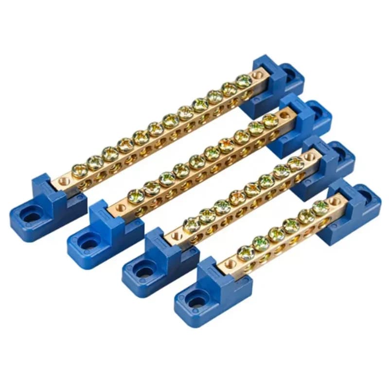6x9 inch solid copper ground bar with multiple hole options for secure electrical panel grounding in distribution boxes