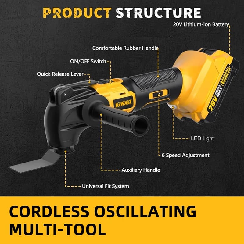 DeWalt 20V MAX Brushless Oscillating Multi-Tool | Quick-Change System | Renovation & Precision Cutting - Thumbnail 3