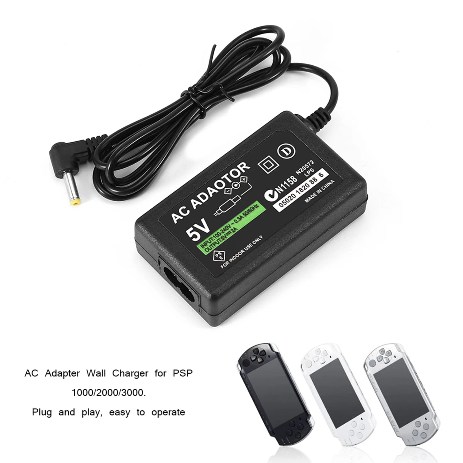 Sony PSP AC Power Adapter | Official-Spec Wall Charger for PSP 1000, 2000, 3000 Models - Thumbnail 5