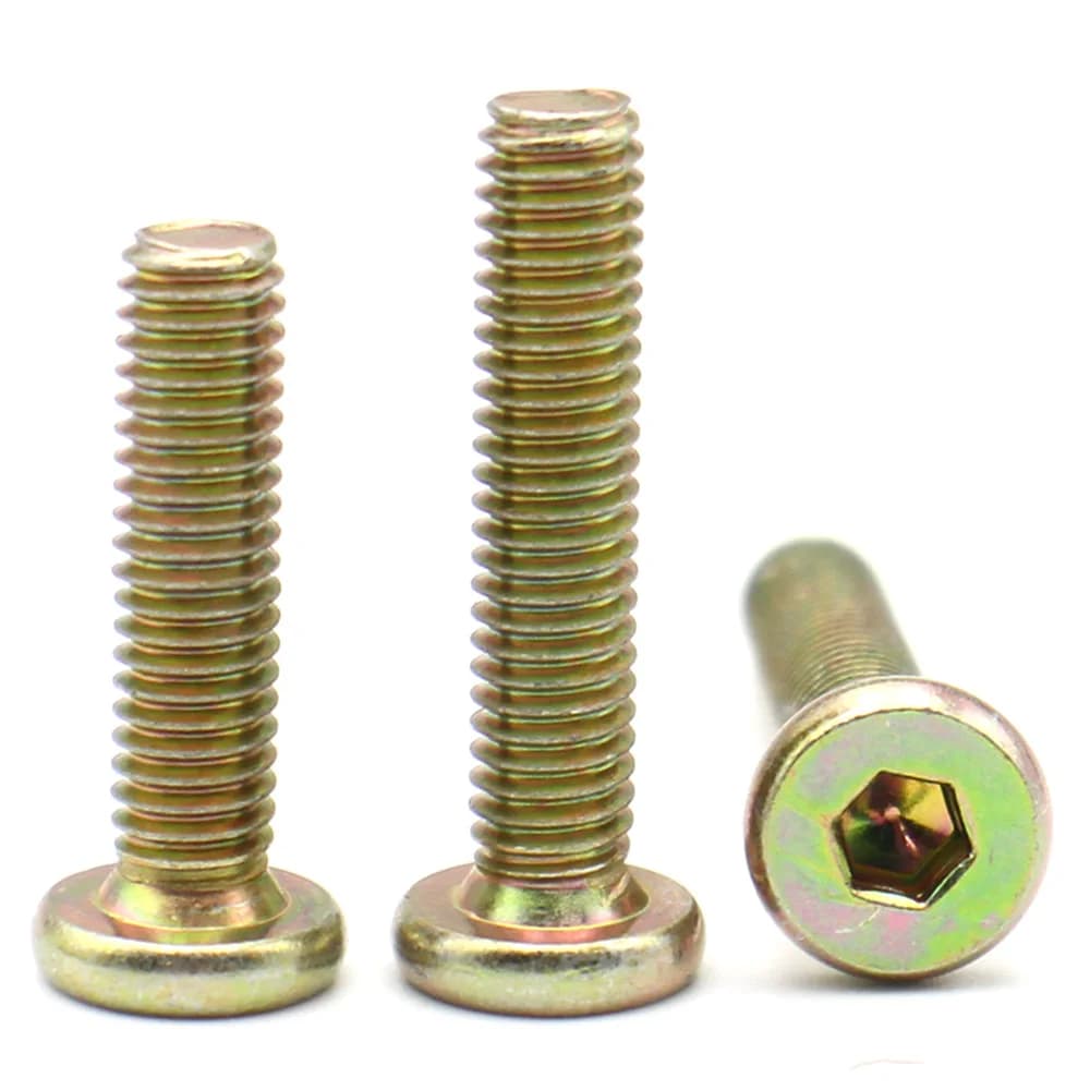 Hex Socket Screws | 10PCS M6 M8 Zinc-Plated | Flat Round Head Connector Bolts - Thumbnail 3