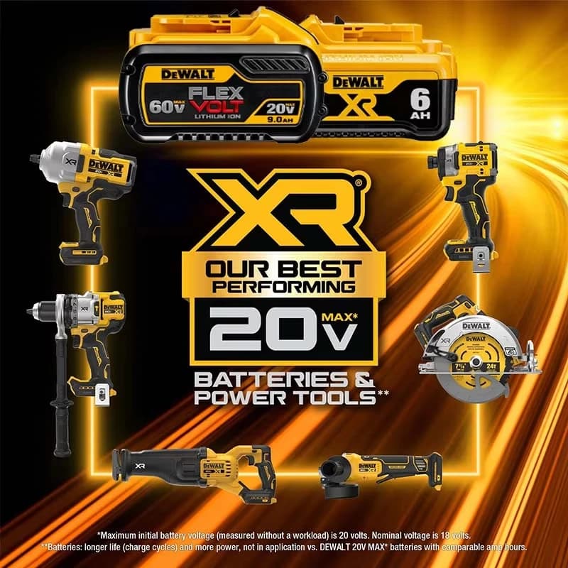 DeWALT 20V/60V MAX FlexVolt Battery | 6Ah & 9Ah High-Capacity | Compatible with DCB609, DCB205, DCB206 - Thumbnail 4