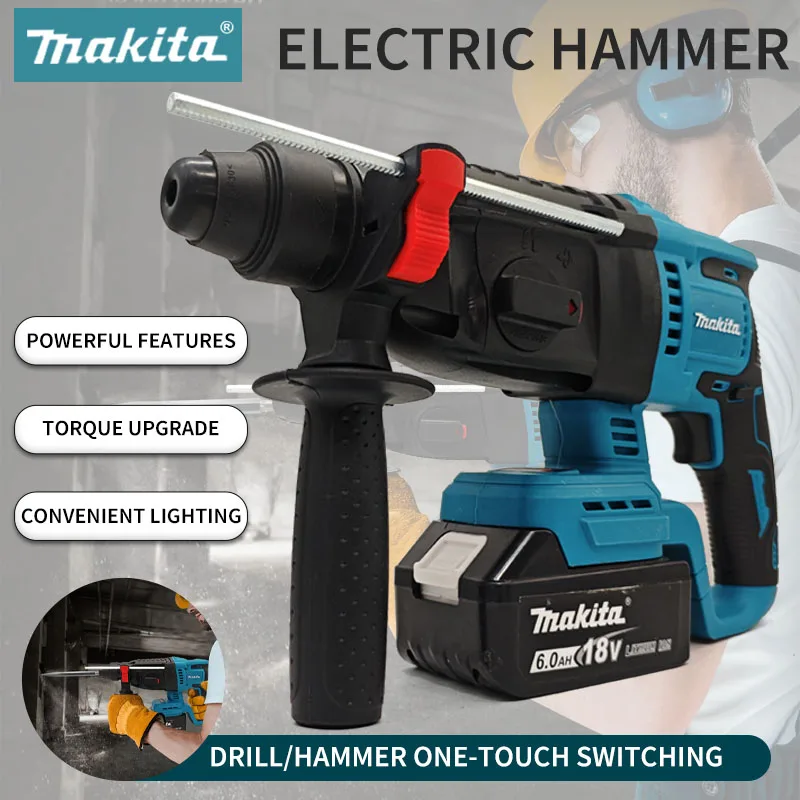 Makita 18V Brushless Cordless Hammer | 26MM Wireless Drill | Professional Lithium Battery Power Tools - Thumbnail 2