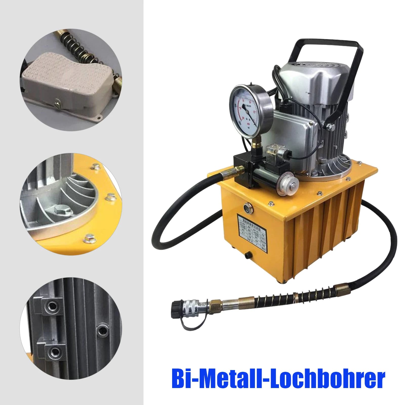 70MPa 750W Electric Hydraulic Pump | 10000 PSI Solenoid Valve Control | Industrial Power Unit - Thumbnail 2