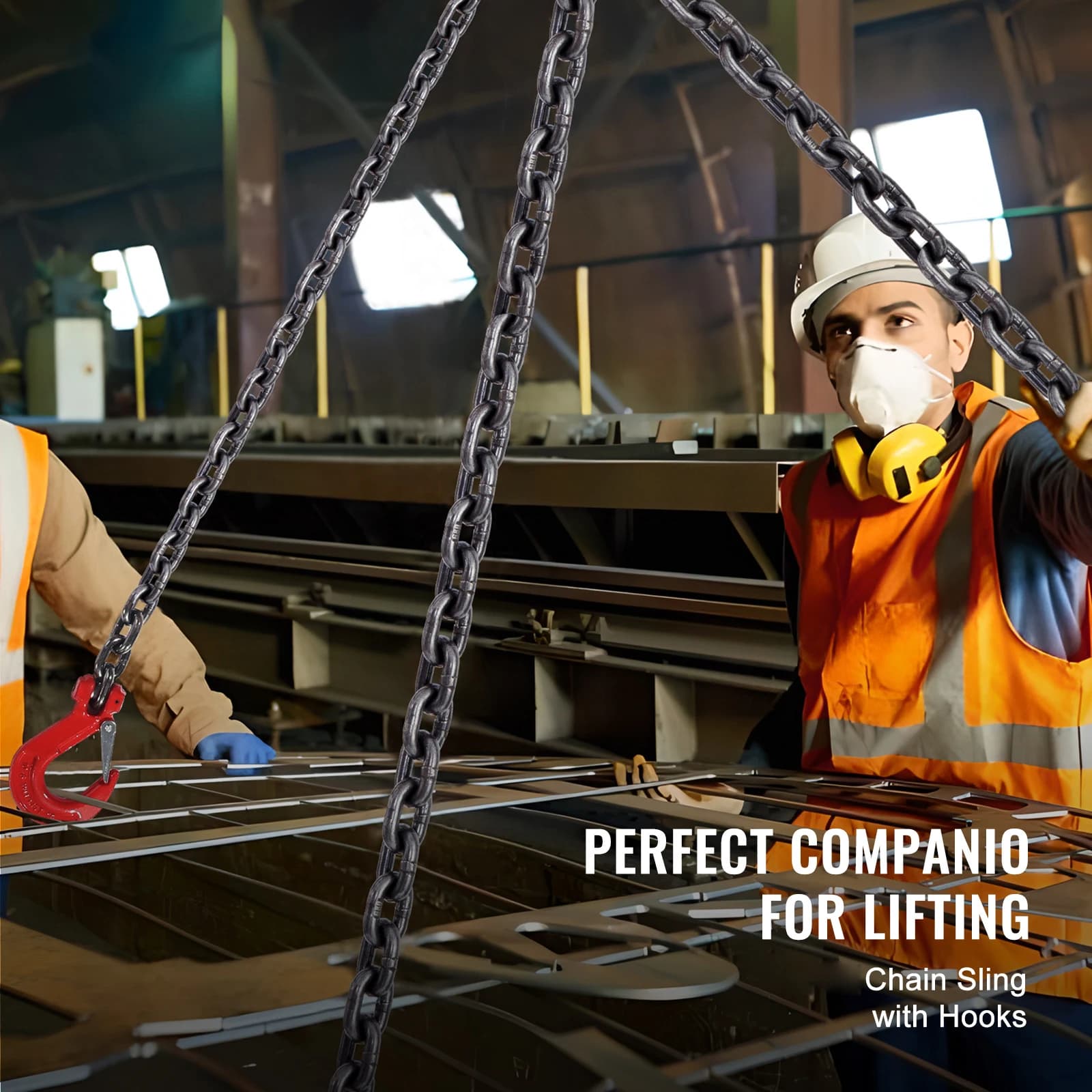 Professional-Grade G80 Lifting Chain Sling | 4-Leg Adjustable Design | 6-10mm Diameter for Engine Hoists - Thumbnail 2