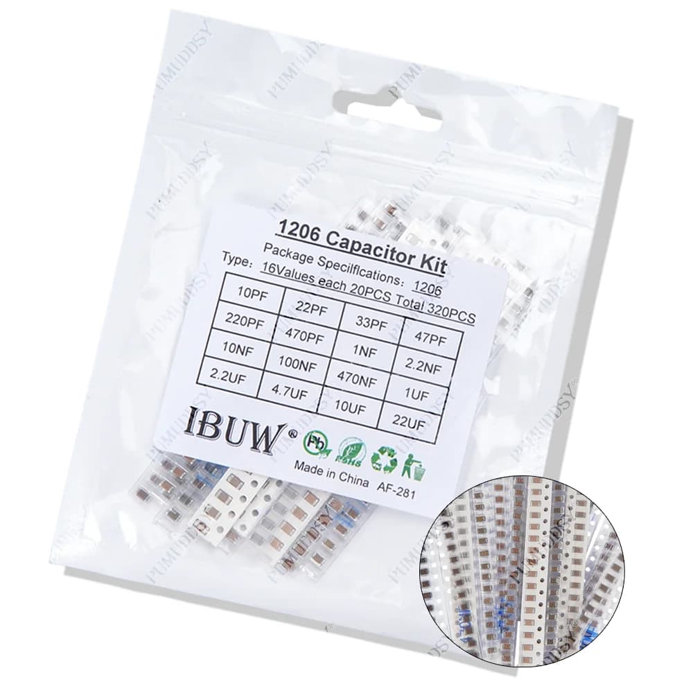 SMD Capacitor Assortment Kit | 0603, 0805, 1206 Sizes | 1pF to 1µF | 16 to 50 Values - Thumbnail 4