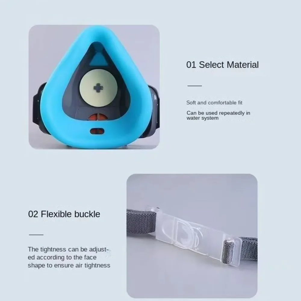 Half-Face Respirator Mask | Silicone Comfort Fit | Replaceable Dust & Pollen Filters - Thumbnail 3