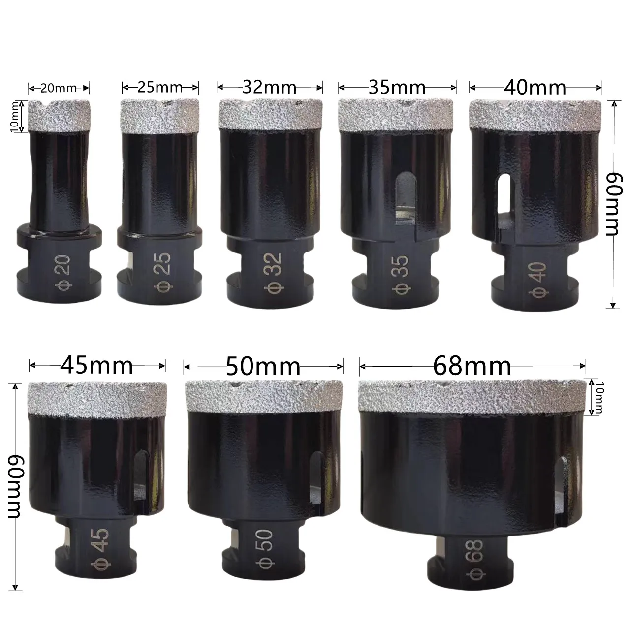 Diamond Core Drill Bit | M14 Thread for Granite, Marble & Tile | Dry Vacuum Brazed Masonry Hole Saw - Thumbnail 2