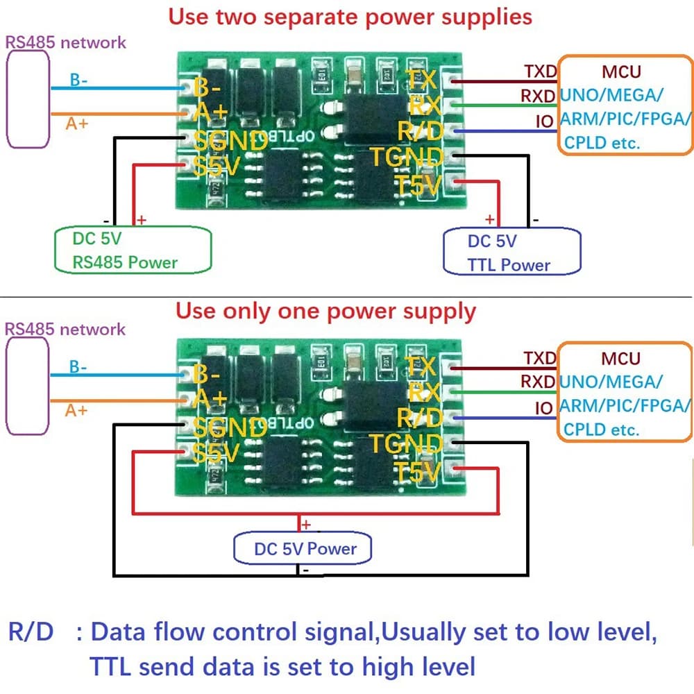 RS485 to TTL UART Converter | Industrial-Grade Isolation & Surge Protection for PLC & MCU - Thumbnail 5