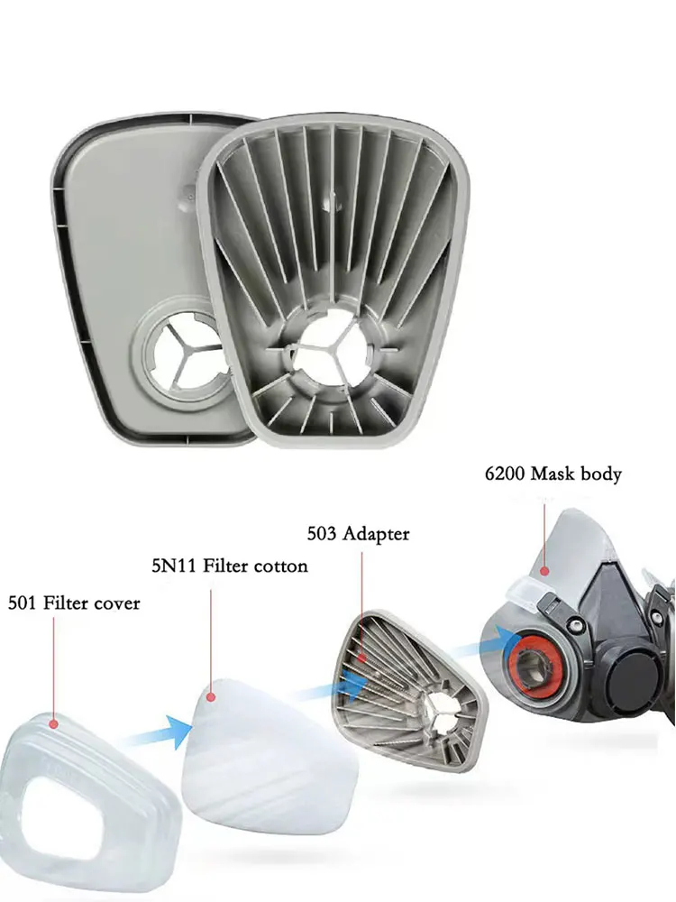 Half-Face Respirator Kit | P100 Particle Filters & Protective Goggles | For Painting, Grinding & Industrial Work - Thumbnail 5