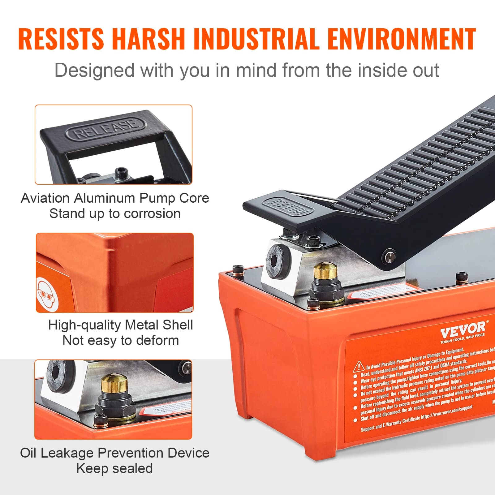 10,000 PSI Air Hydraulic Pump | 1/2 Gal Reservoir | Foot-Actuated Treadle for Frame Repair - Thumbnail 4