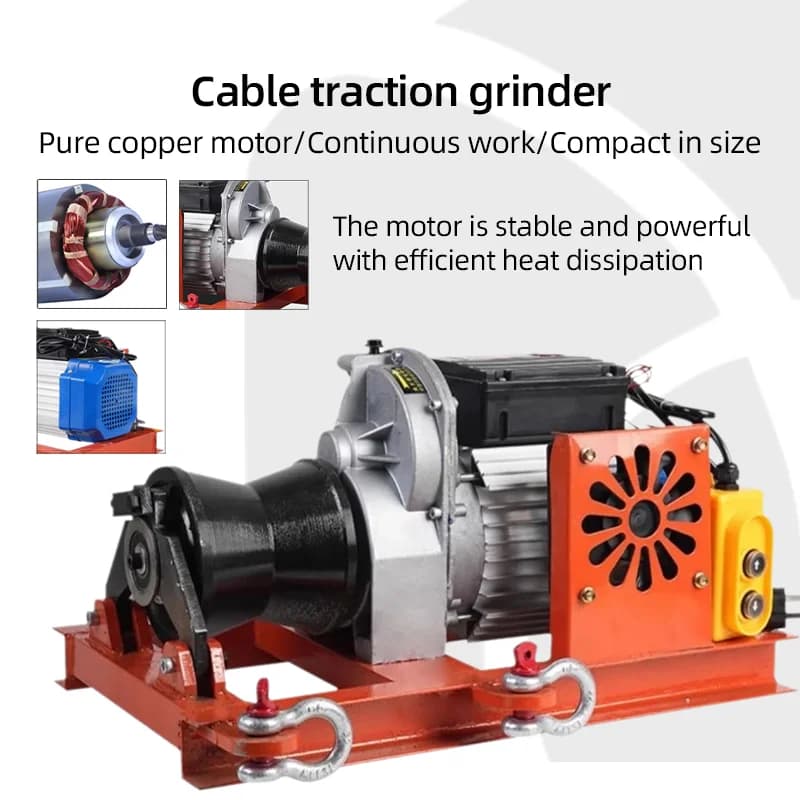 Electric Cable Puller & Grinder | 220V Portable Winch for Heavy-Duty Tractor & Milling Work - Thumbnail 3