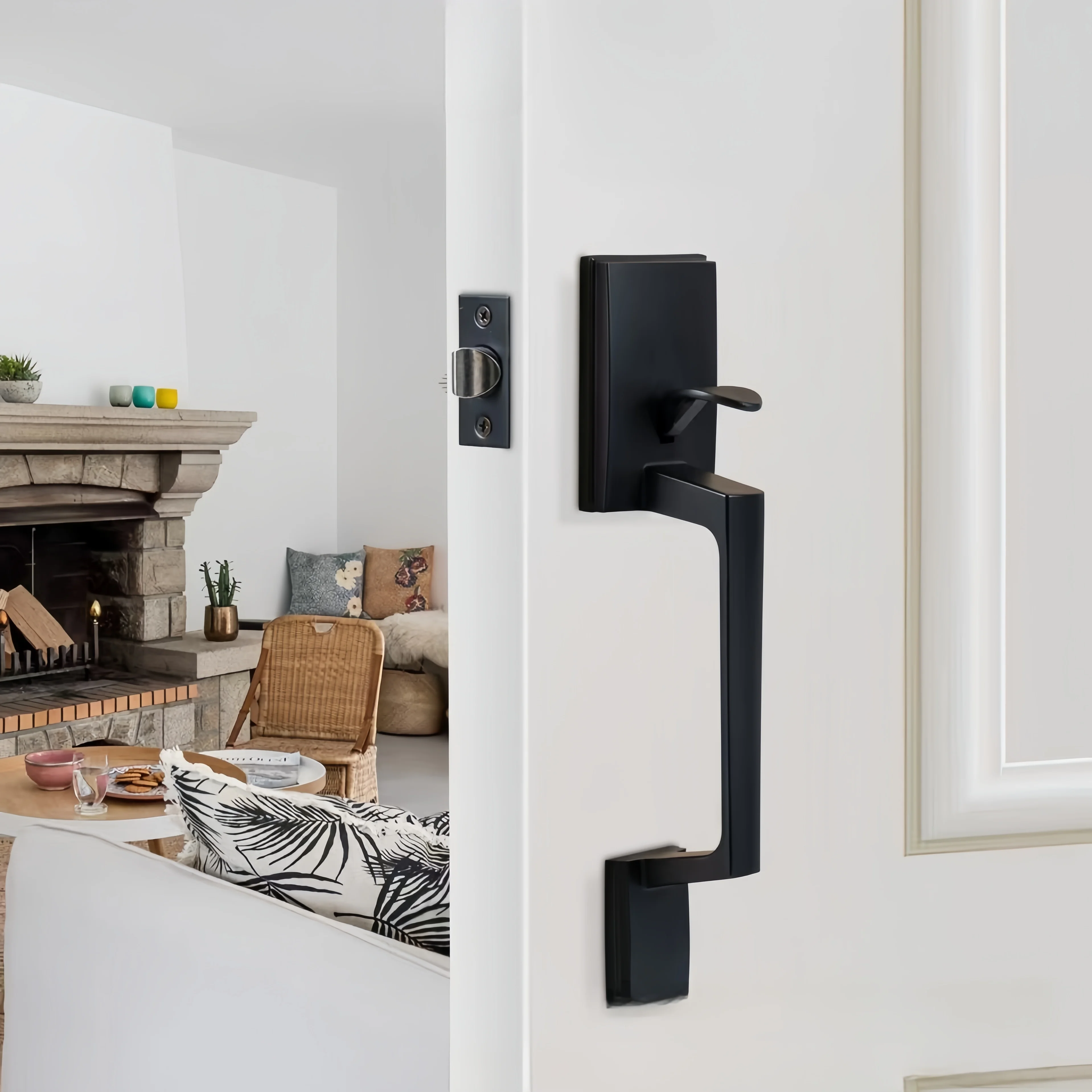 Passage Door Handle | Reversible Left/Right Lever | Modern Front Entry No Lock - Thumbnail 5