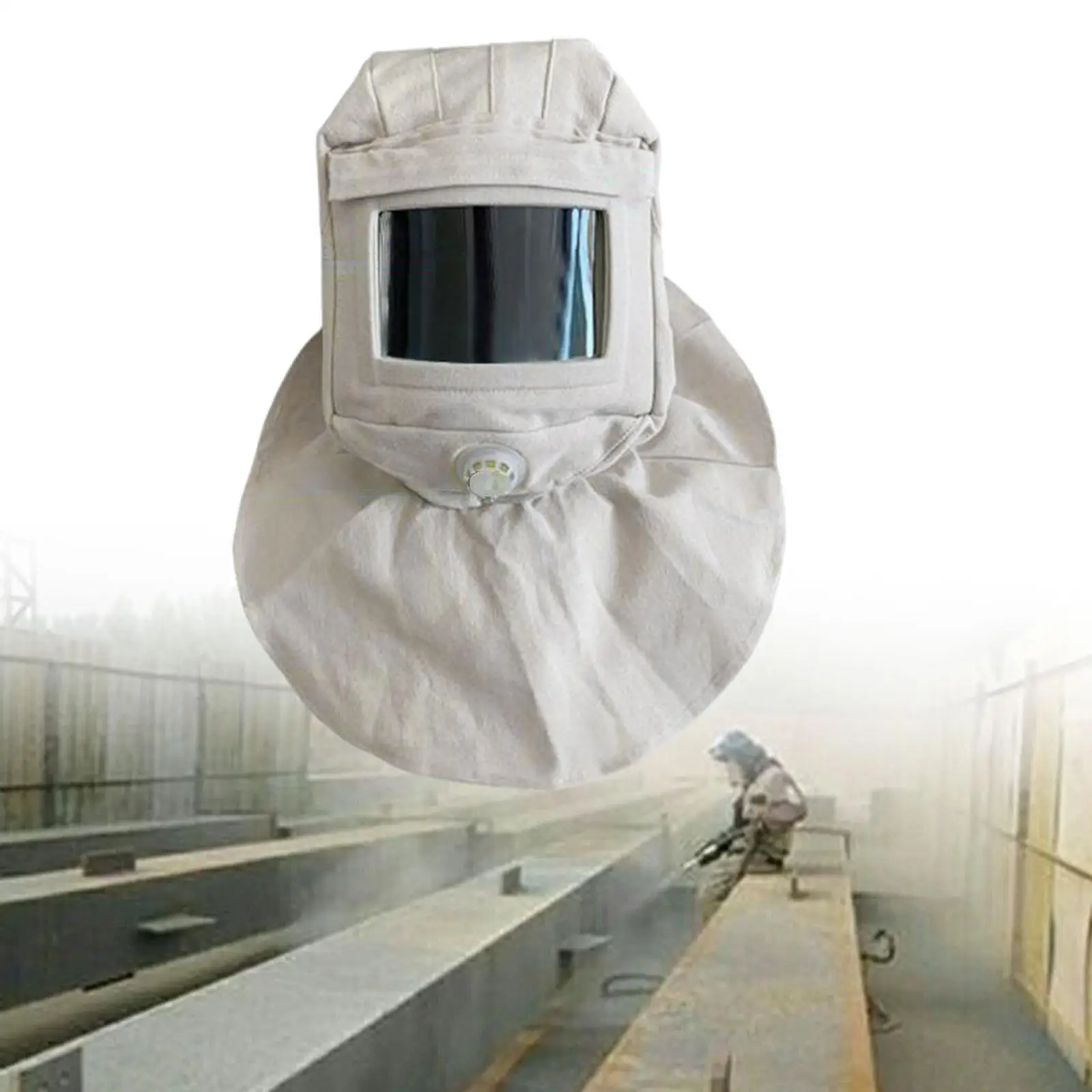 Sandblasting Hood | Dustproof & Breathable Canvas | Full Neck Protector Shawl Cap - Thumbnail 2