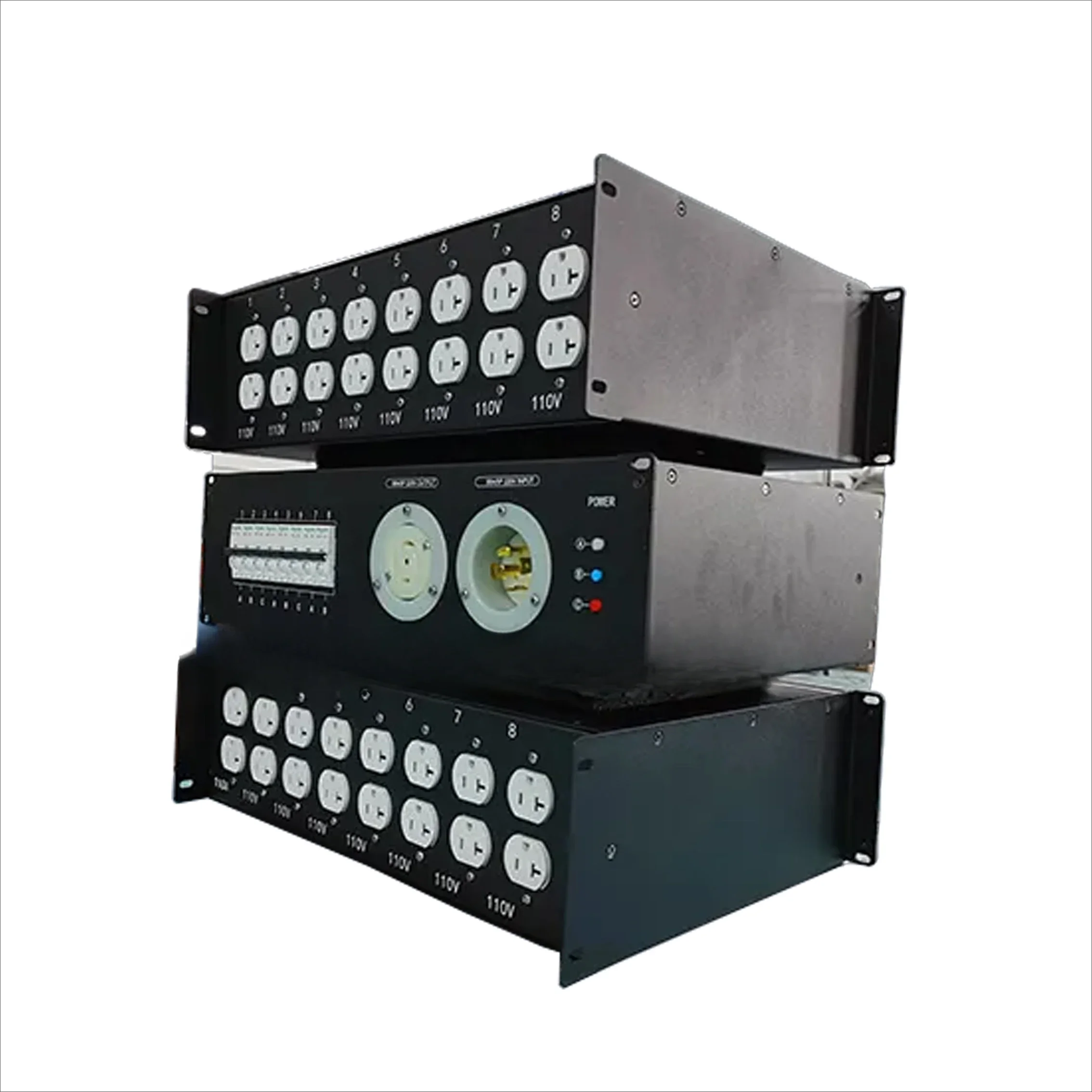 3U Rackmount Power Distribution Unit | 20A Edison Outlets | Reliable Power for AV & Studio Racks - Thumbnail 3