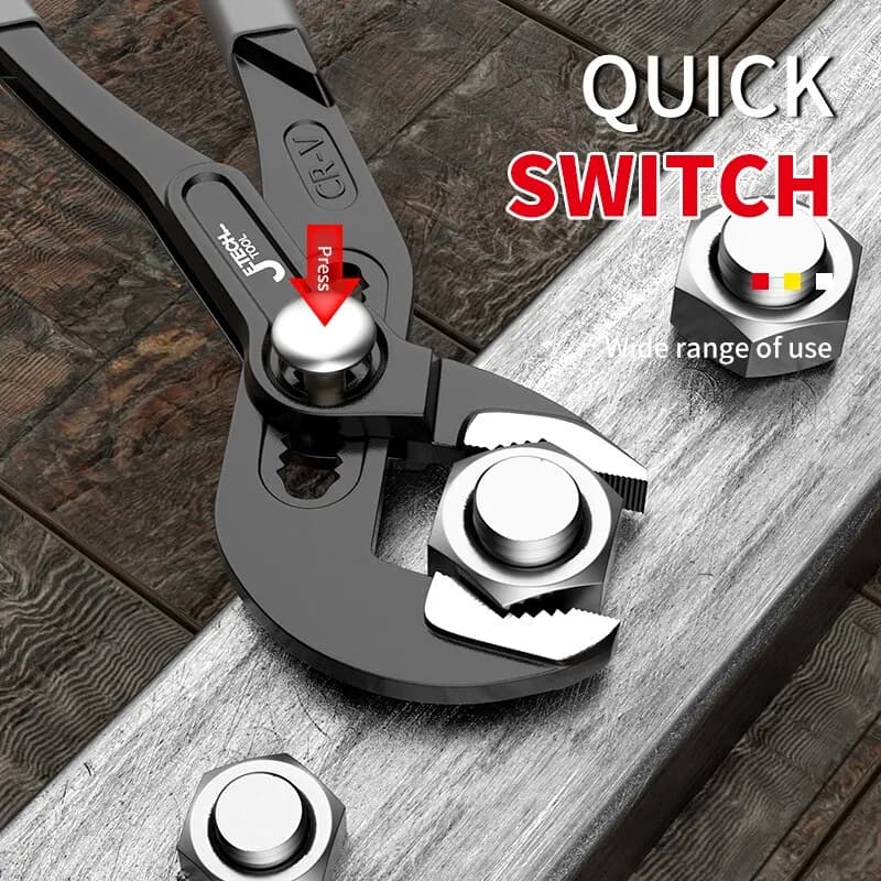 Adjustable Pipe Wrench | Quick-Release Water Pump Pliers | Heavy-Duty Plumbing Hand Tool - Thumbnail 4
