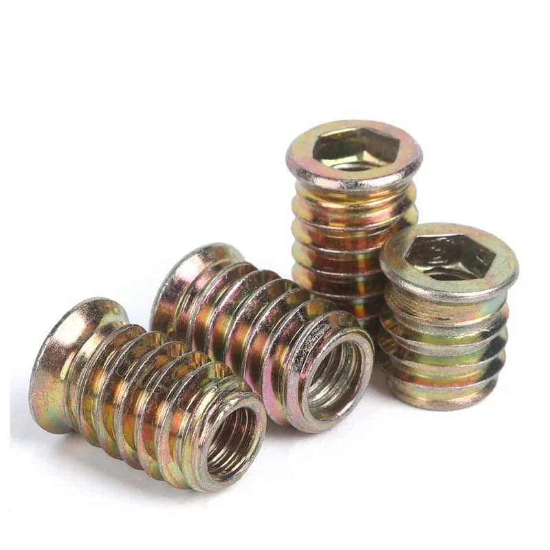 Socket Insert Nuts | Zinc Alloy Iron Construction | For Wood Furniture Hardware - Thumbnail 3