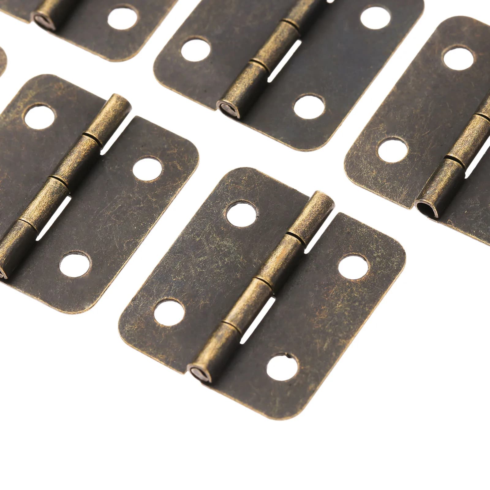 Furniture Hinges | 10Pcs 30x25mm with Screws | For Cabinet Drawers & Small Wooden Boxes - Thumbnail 4