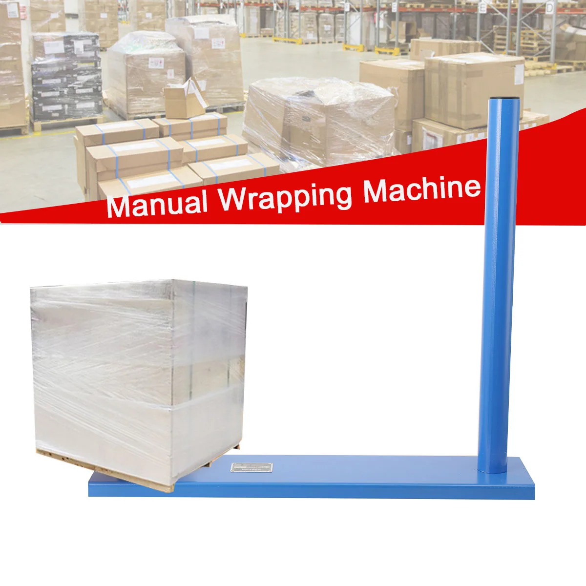 Manual Pallet Wrapper | Heavy-Duty Stretch Film Dispenser for Warehouse & Shipping - Thumbnail 2
