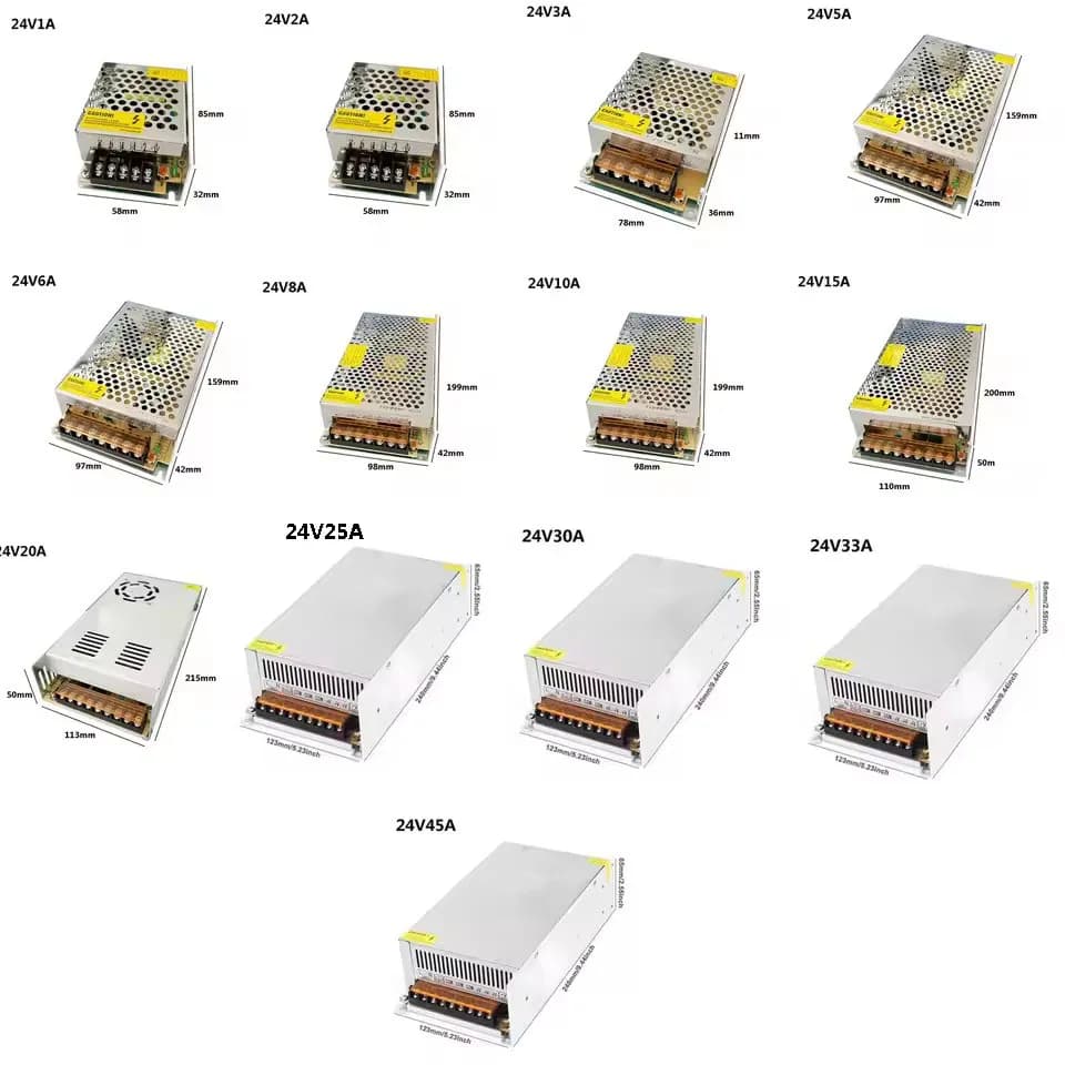 Switching Power Supply | 5V-48V DC Voltage | 2A-50A Output | LED Lighting & Industrial Adapter - Thumbnail 4