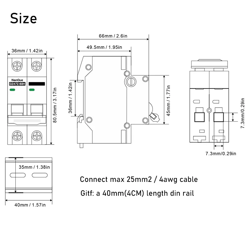 DC Circuit Breaker | 16A-63A Solar & Battery Protector | 100V-1000V DC MCB - Thumbnail 6