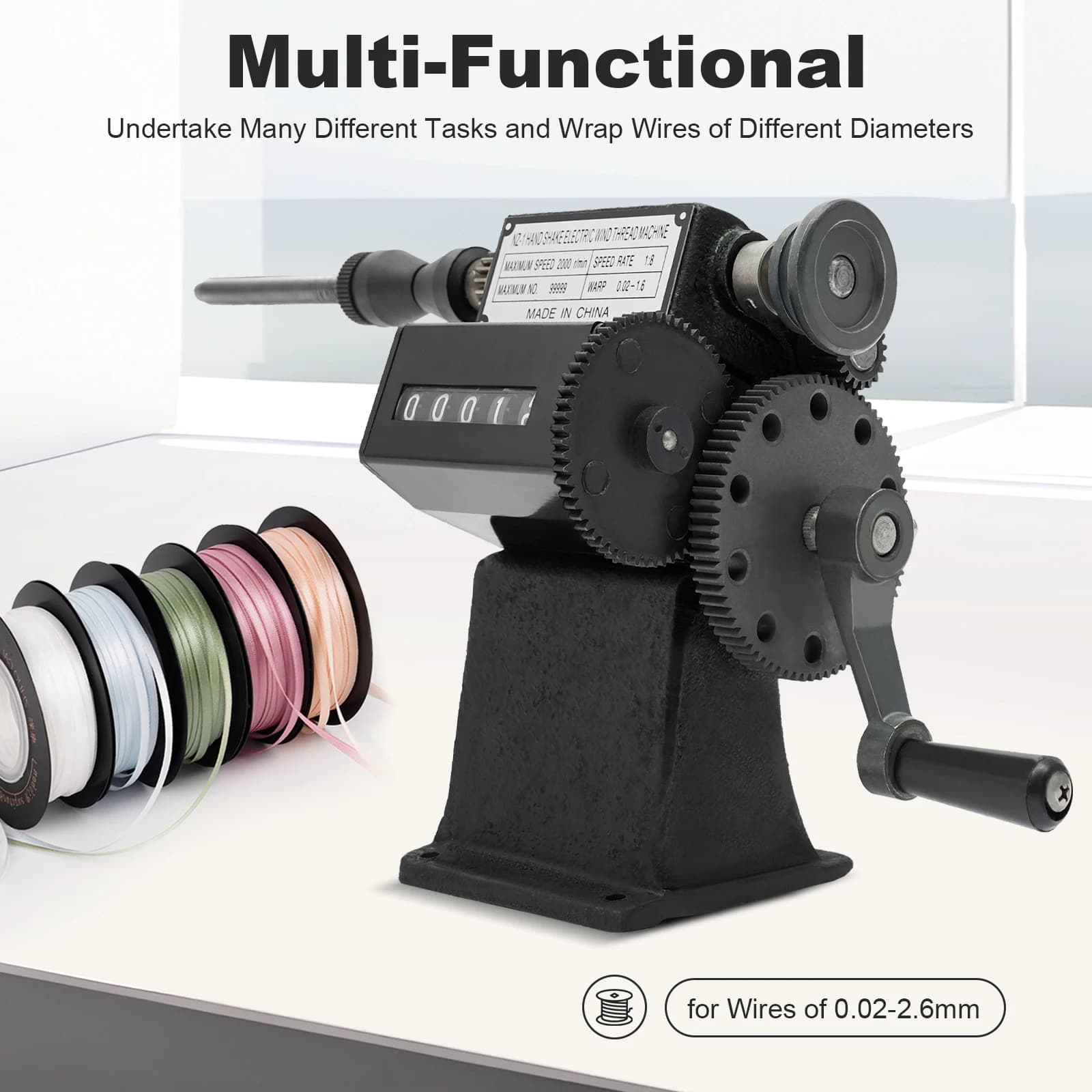 Hand-Wound Coil Machine | Digital Counter 0-99999 | Professional Motor & Transformer Tool - Thumbnail 2