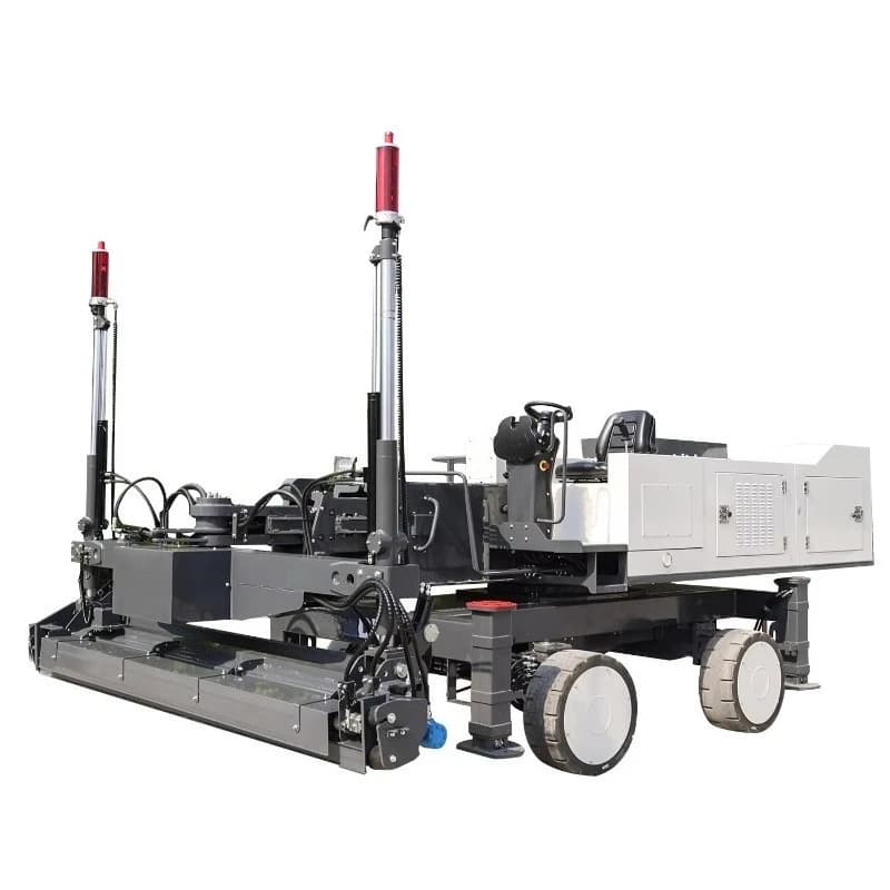 High Quality Boom Type Concrete Laser Screed with Yanmar Engine, a professional concrete leveling machine for sale on a job site.