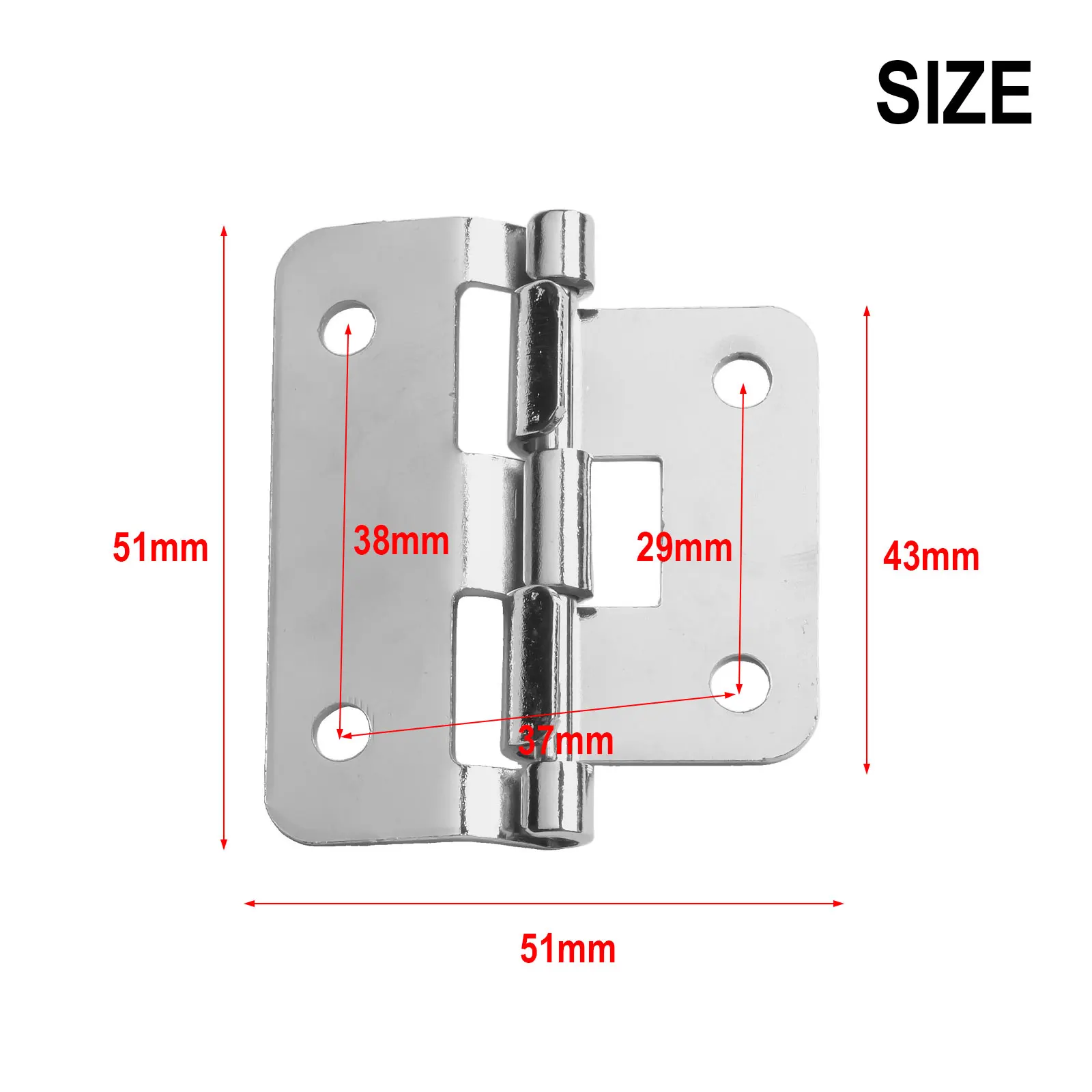 Hook-Off Hinge | 1pc Iron Flat Hinge | for Instrument Cases & Flight Case Hardware - Thumbnail 3