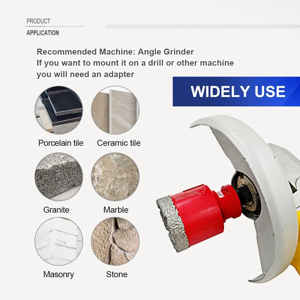 Diamond Core Drill Bits | M14 Thread for Granite, Marble & Tile | Dry Cutting for Angle Grinders - Thumbnail 5