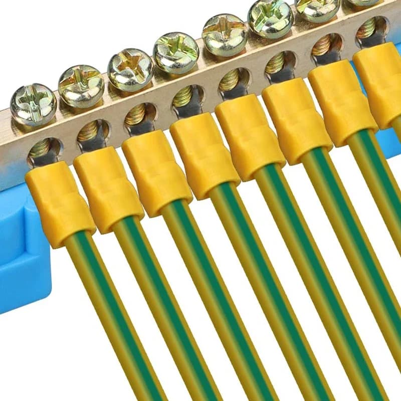 Grounding Bar | 6 x 9 Copper Bus Bar | 4-12 Hole Terminal Block for Electrical Panel - Thumbnail 3