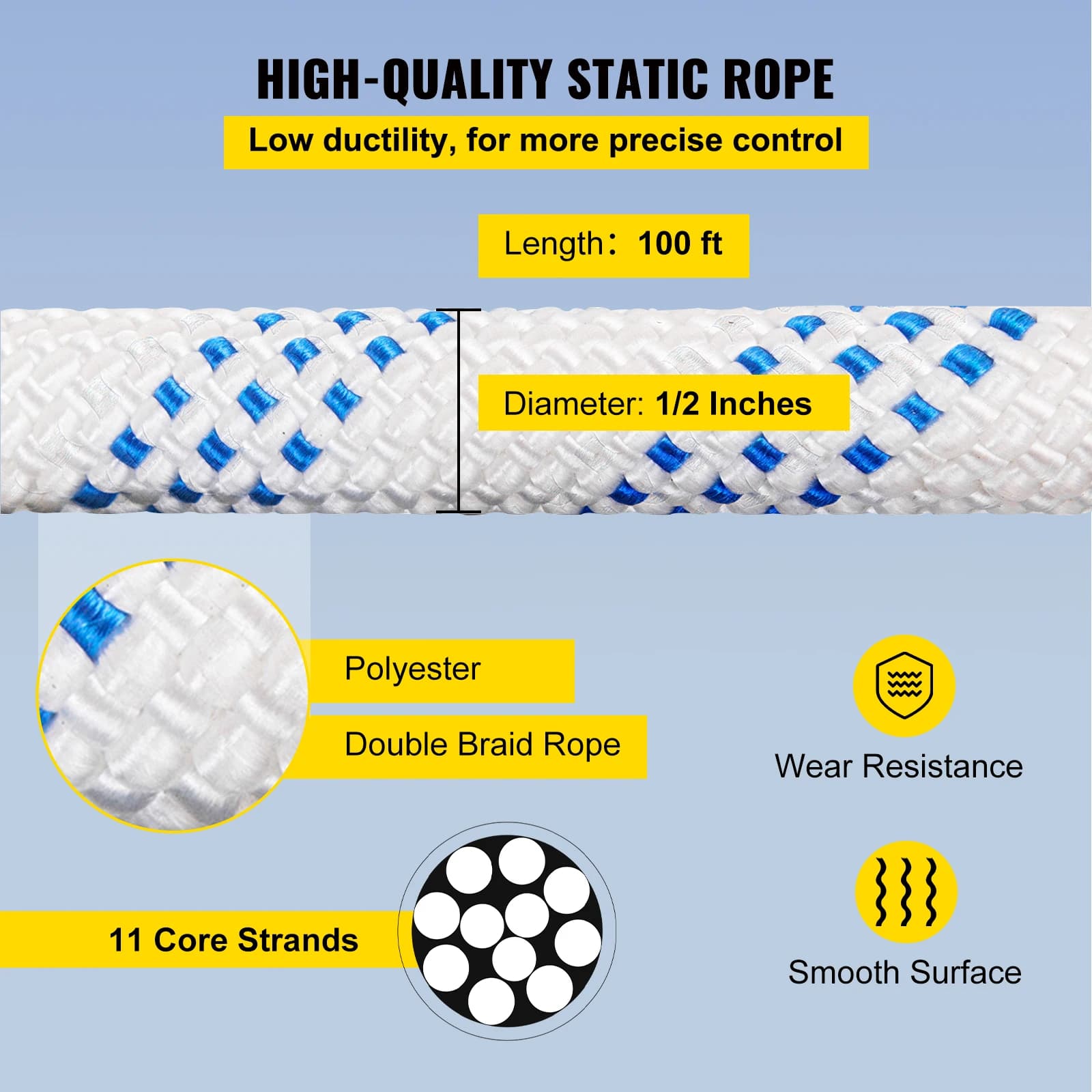Heavy-Duty Block & Tackle Pulley System | 7700LB Capacity | 100FT Braided Rope for Lifting & Rigging - Thumbnail 5